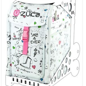 ZUCA Kids Skating Bag - White with Pink Accents